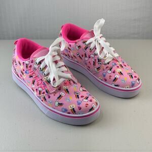 HEELYS Pro 20 Girls Skate Roller Sneakers Shoe Youth Size 5 Light Pink/Rainbow
